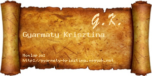 Gyarmaty Krisztina névjegykártya